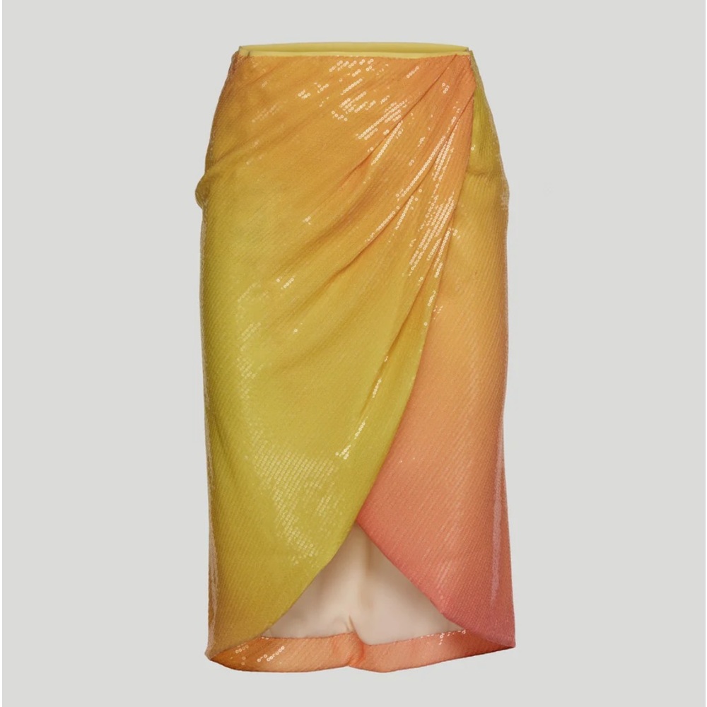 Patrizia Pepe Gradient Coral Sequin Skirt size 42- NWT